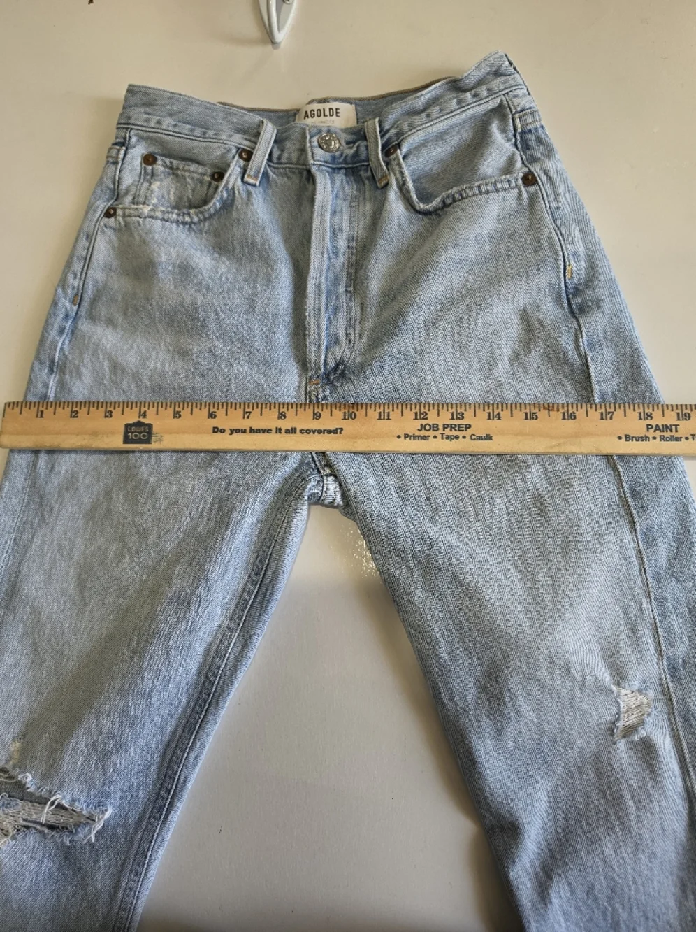 AGOLDE Light Blue Distressed Womans Jeans Size 25 Straight Legs